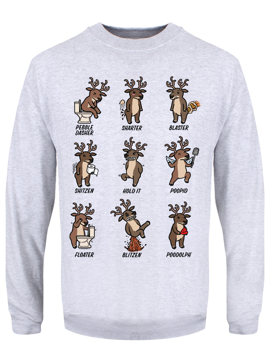 Rudolph's Crew Men's Heather Grey Christmas Jumper