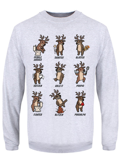 Rudolph's Crew Men's Heather Grey Christmas Jumper