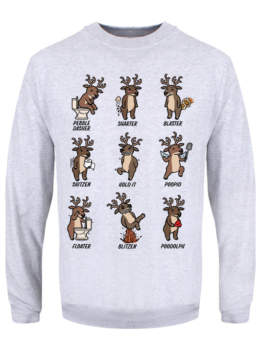 Rudolph's Crew Men's Heather Grey Christmas Jumper