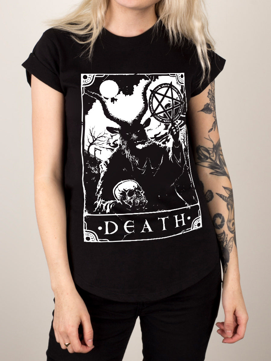 Deadly Tarot - Death Ladies Premium Black T-Shirt