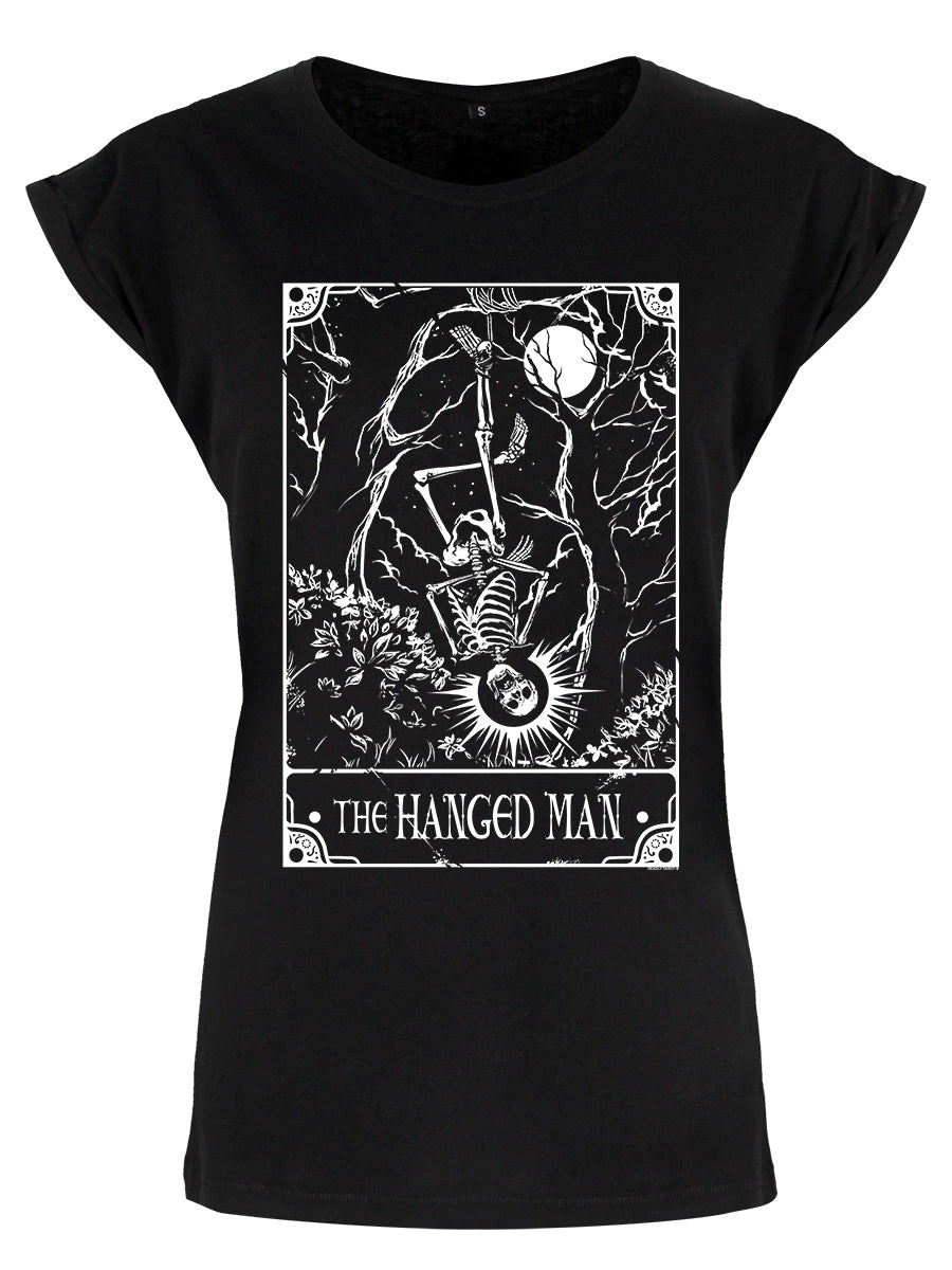 Deadly Tarot - The Hanged Man Ladies Premium Black T-Shirt