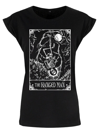 Deadly Tarot - The Hanged Man Ladies Premium Black T-Shirt