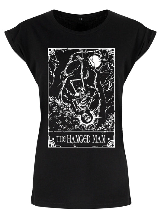 Deadly Tarot - The Hanged Man Ladies Premium Black T-Shirt