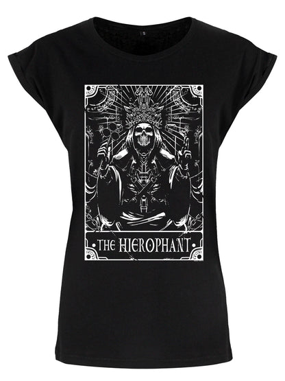 Deadly Tarot - The Hierophant Ladies Premium Black T-Shirt