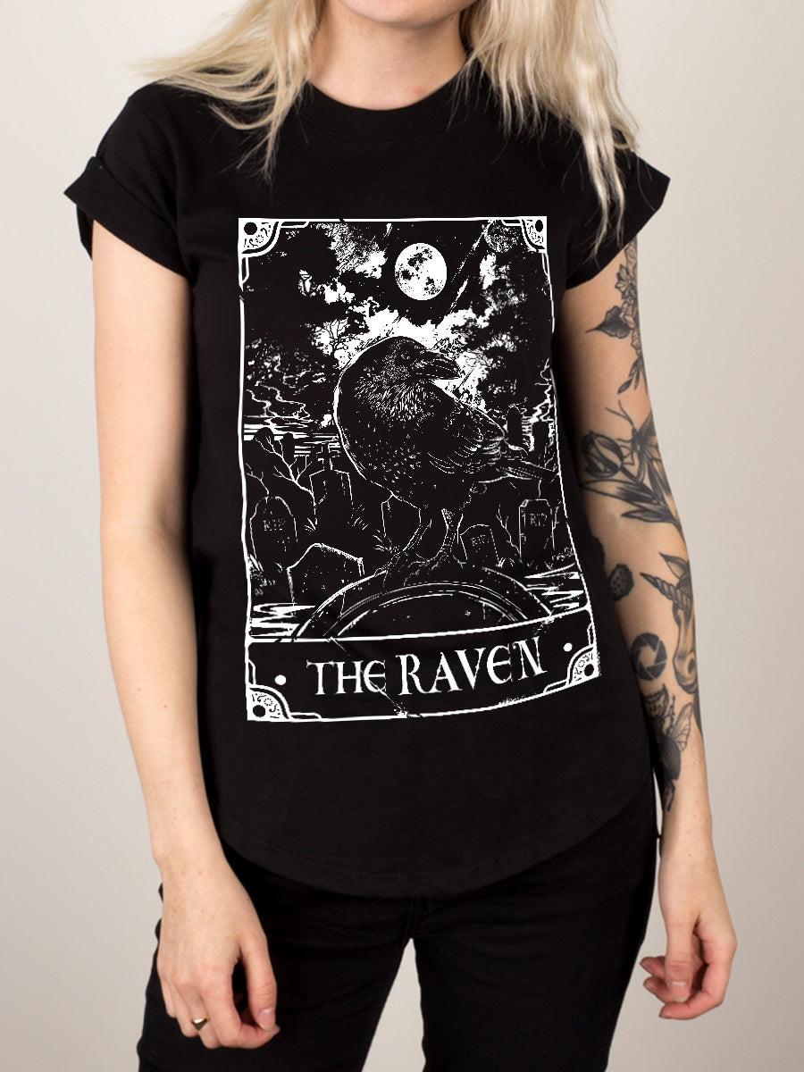 Deadly Tarot - The Raven Ladies Premium Black T-Shirt