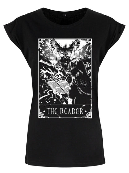 Deadly Tarot - The Reader Ladies Premium Black T-Shirt