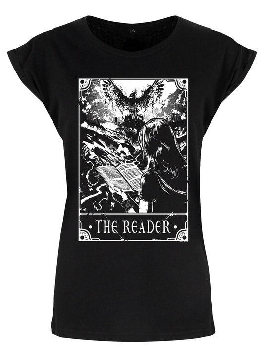 Deadly Tarot - The Reader Ladies Premium Black T-Shirt