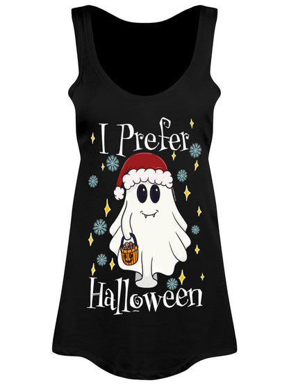 Christmas! I Prefer Halloween Ladies Black Floaty Vest