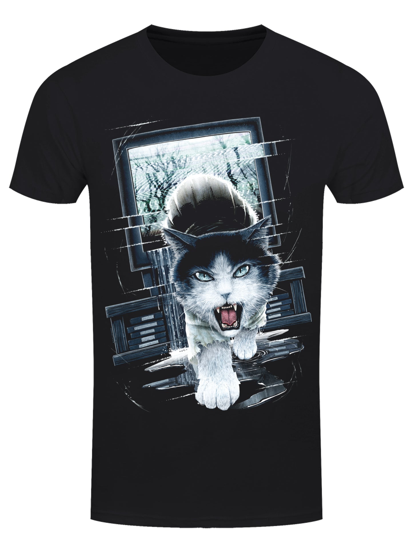 Horror Cats The Purr-Ring Men's Black T-Shirt
