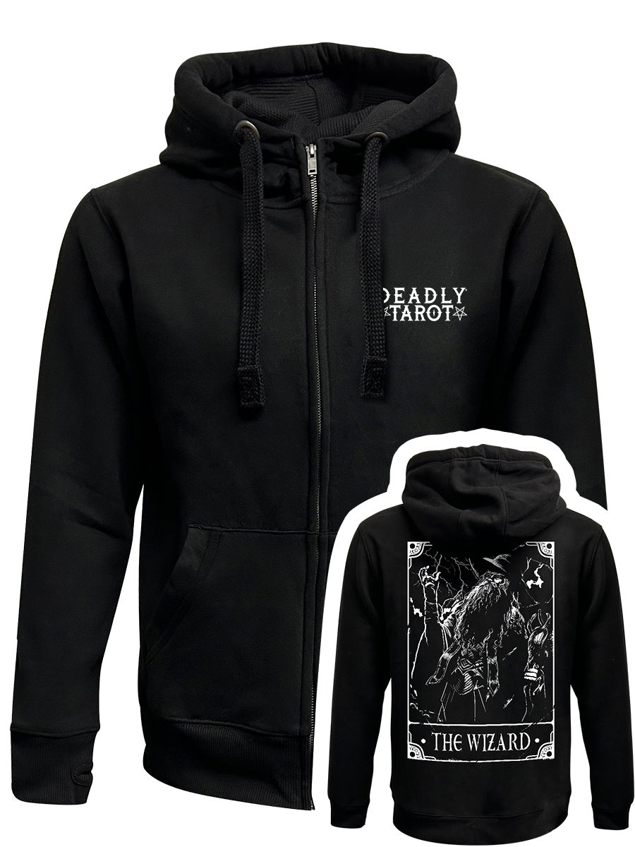 Deadly Tarot - The Wizard Black Zipped Hoodie