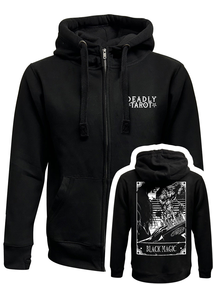Deadly Tarot - Black Magic Black Zipped Hoodie