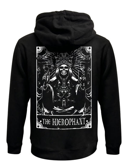 Deadly Tarot - The Hierophant Black Zipped Hoodie
