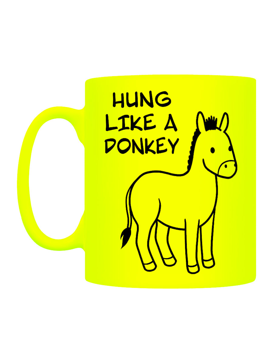 Hung Like A Donkey Yellow Neon Mug
