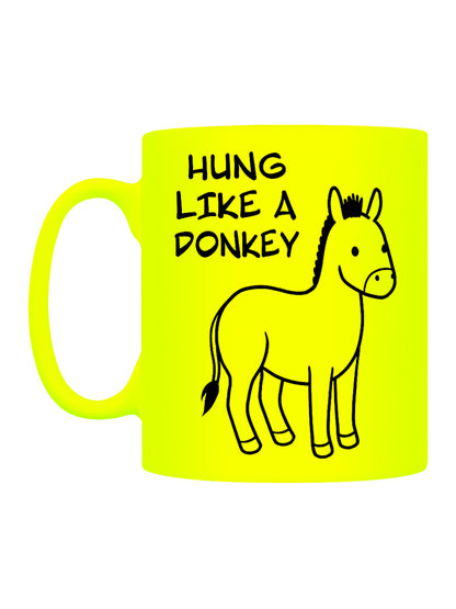 Hung Like A Donkey Yellow Neon Mug