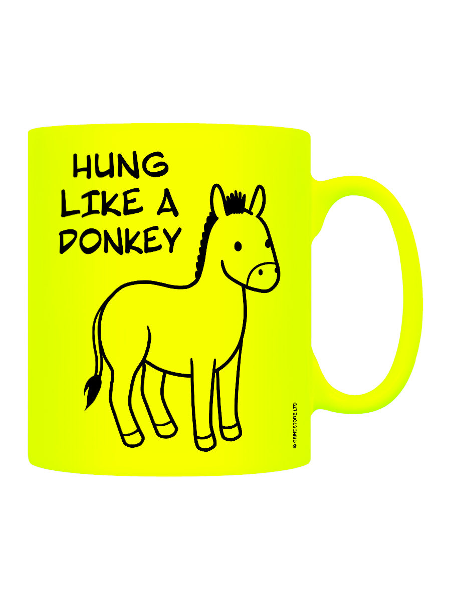Hung Like A Donkey Yellow Neon Mug