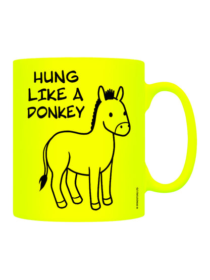Hung Like A Donkey Yellow Neon Mug