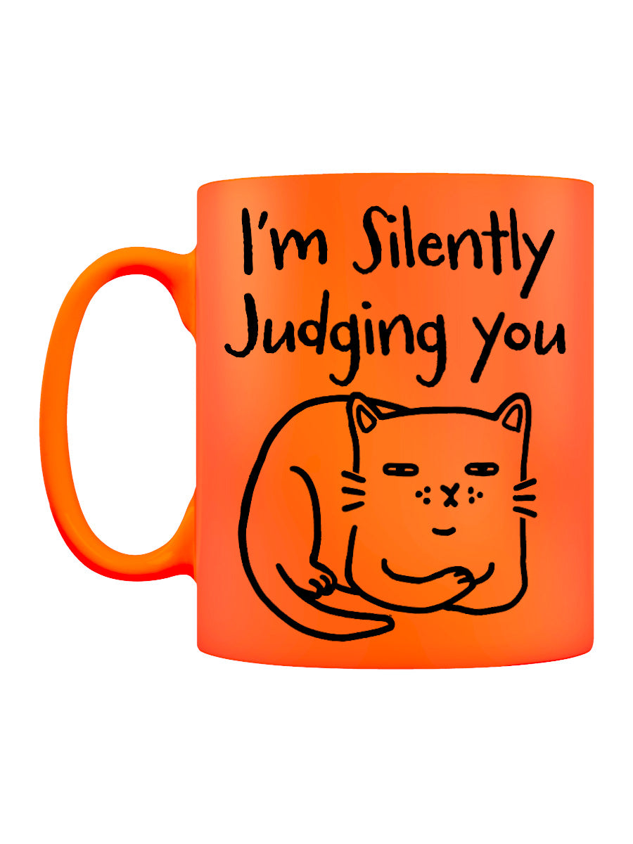 Silently Judging You Orange Neon Mug