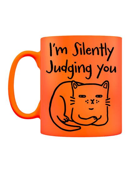 Silently Judging You Orange Neon Mug