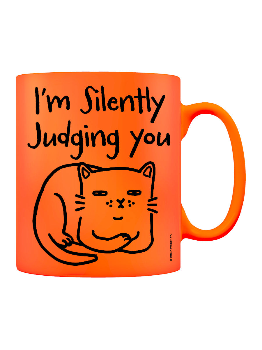 Silently Judging You Orange Neon Mug