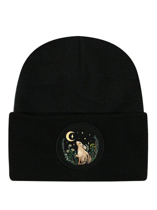 Moon Gaze Black Beanie
