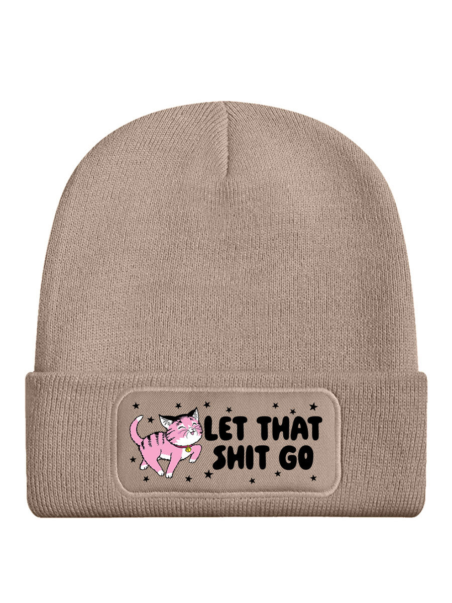Kitsch Kitten Let That Shit Go Cream Beanie