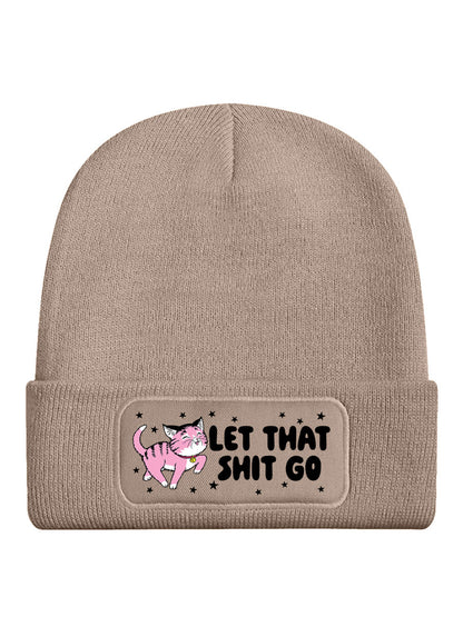 Kitsch Kitten Let That Shit Go Cream Beanie