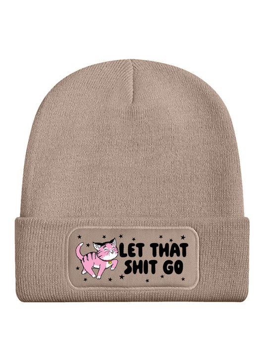 Kitsch Kitten Let That Shit Go Cream Beanie