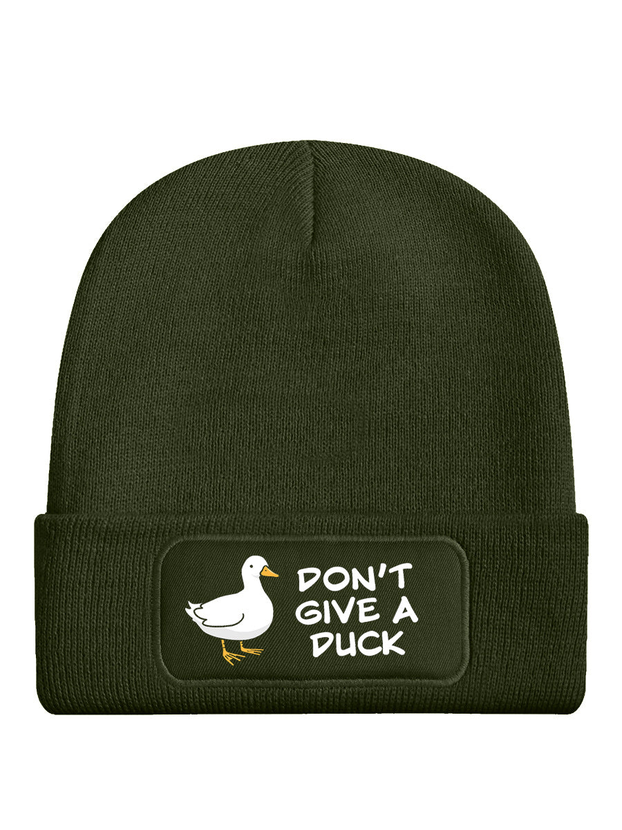 Don't Give A Duck Olive Green Beanie