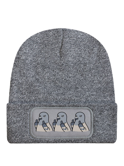 Flock Off Pigeons Heather Grey Beanie