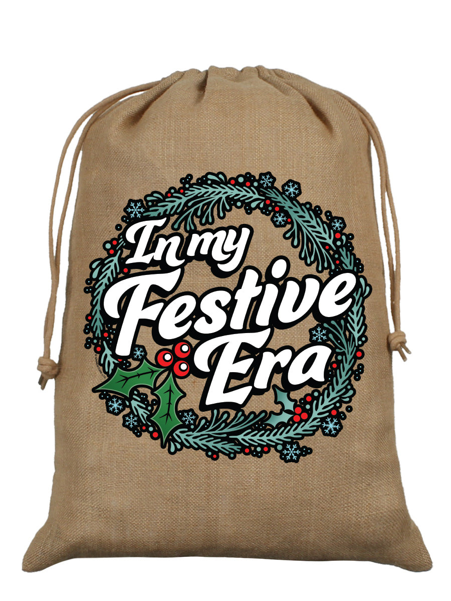 In My Festive Era Hessian Santa Sack