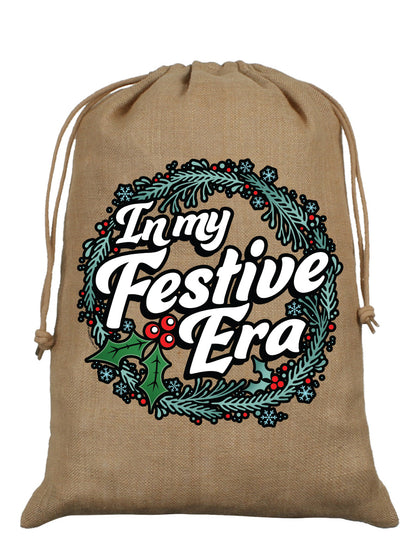 In My Festive Era Hessian Santa Sack