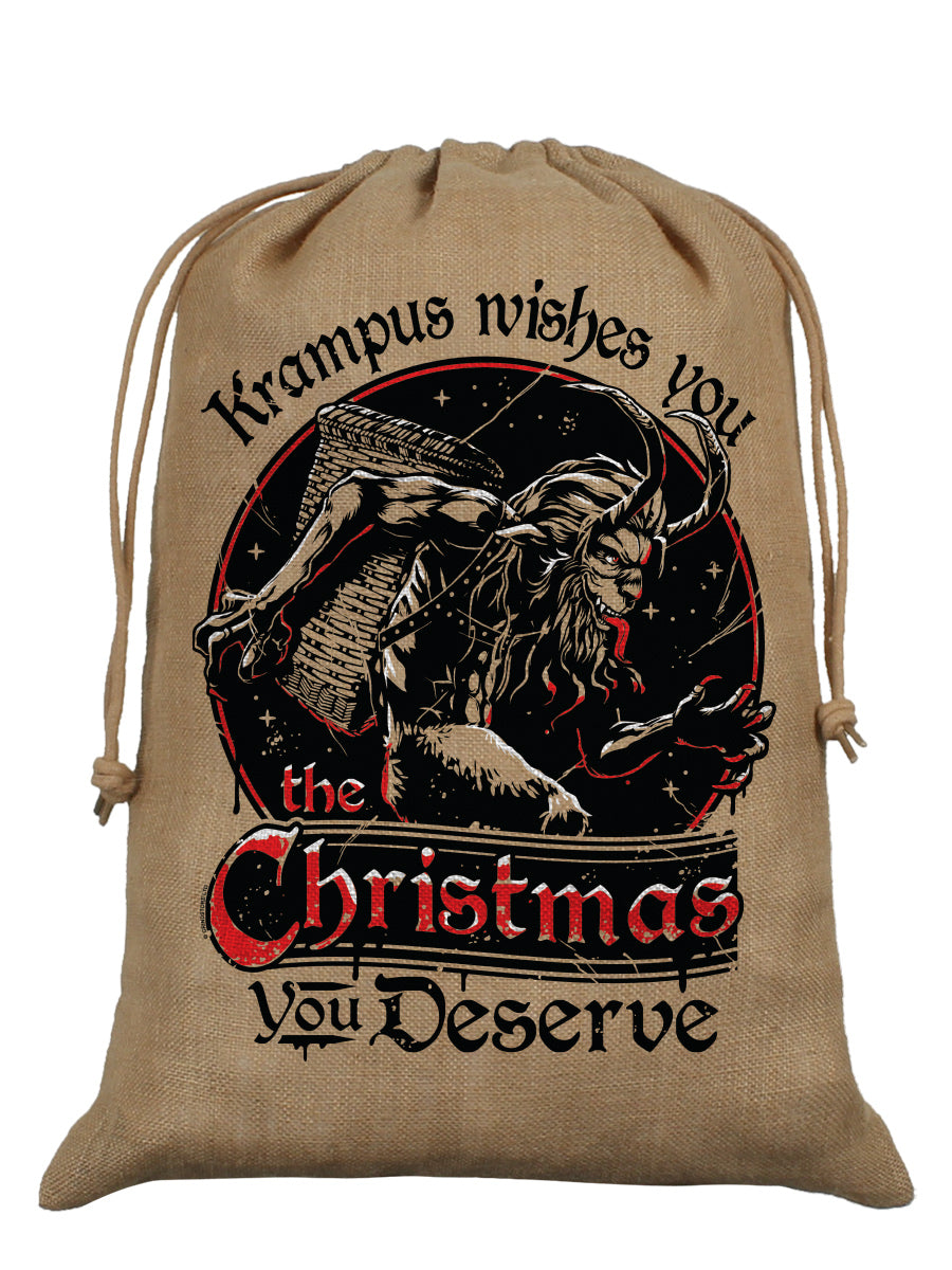Krampus Wishes Hessian Santa Sack