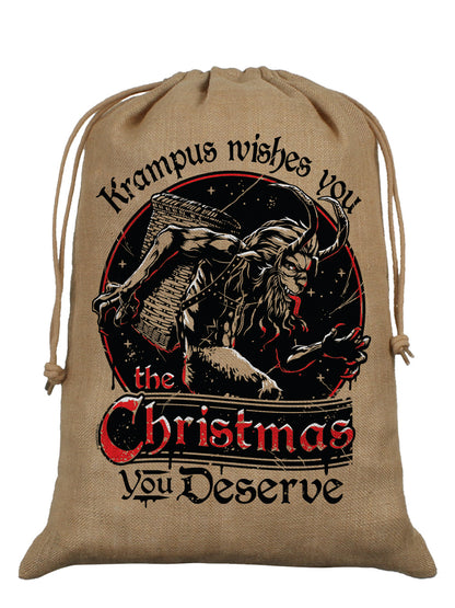 Krampus Wishes Hessian Santa Sack