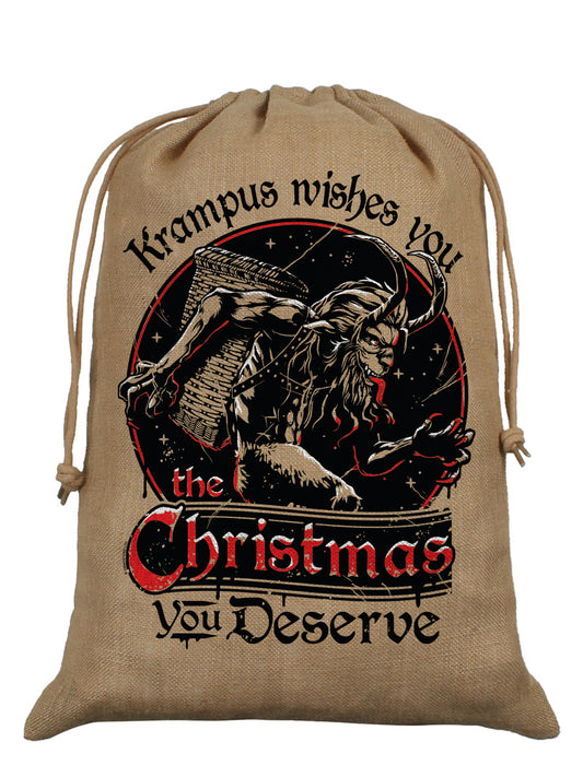 Krampus Wishes Hessian Santa Sack