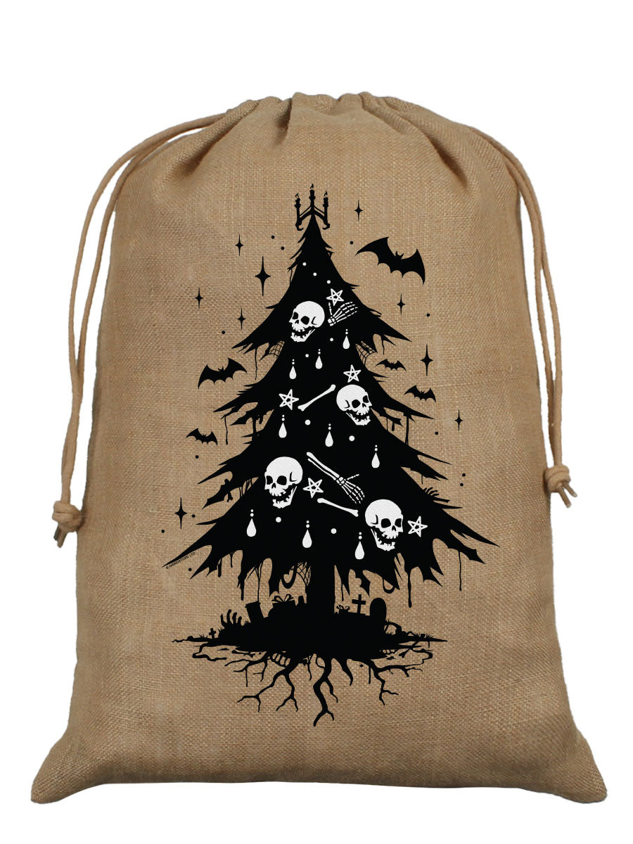 Skull Tree Hessian Santa Sack