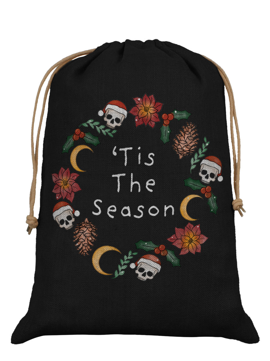 'Tis The Season Black Hessian Santa Sack