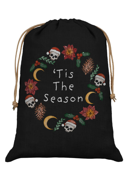 'Tis The Season Black Hessian Santa Sack