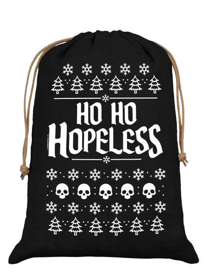 Ho Ho Hopeless Black Hessian Santa Sack