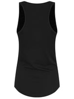 Yin Yang Feathers Ladies Black Floaty Tank