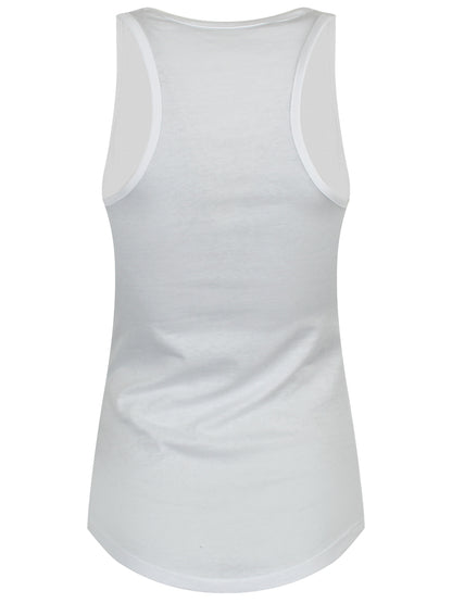 Rainbow Feathers Ladies White Floaty Tank