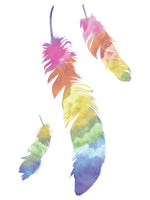 Rainbow Feathers Ladies White Floaty Tank