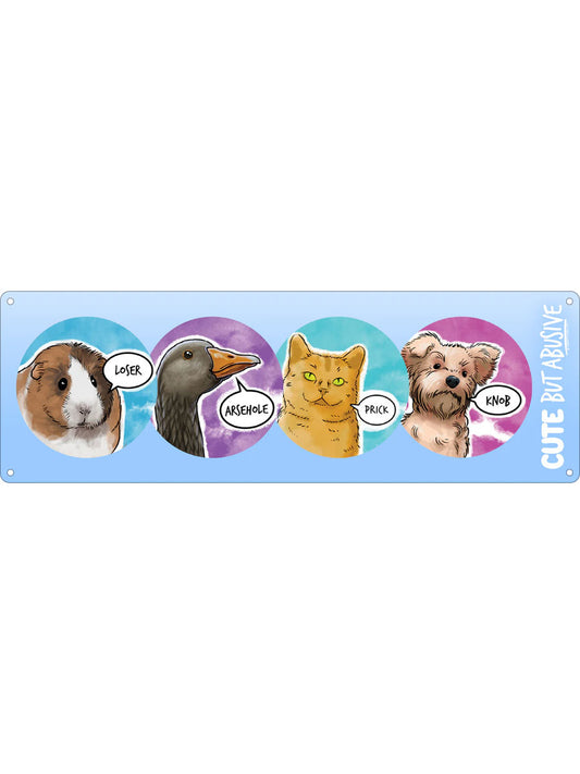 Cute But Abusive Group Slim Tin Sign