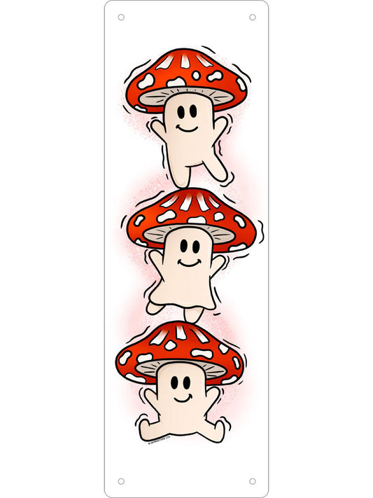 Little Mushroom Trio Slim Tin Sign