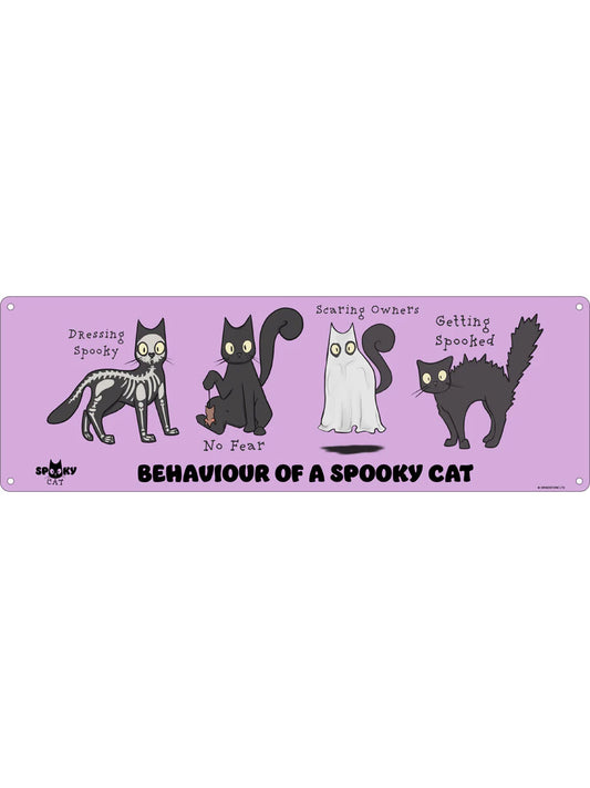 Spooky Cat Behaviour Group Slim Tin Sign
