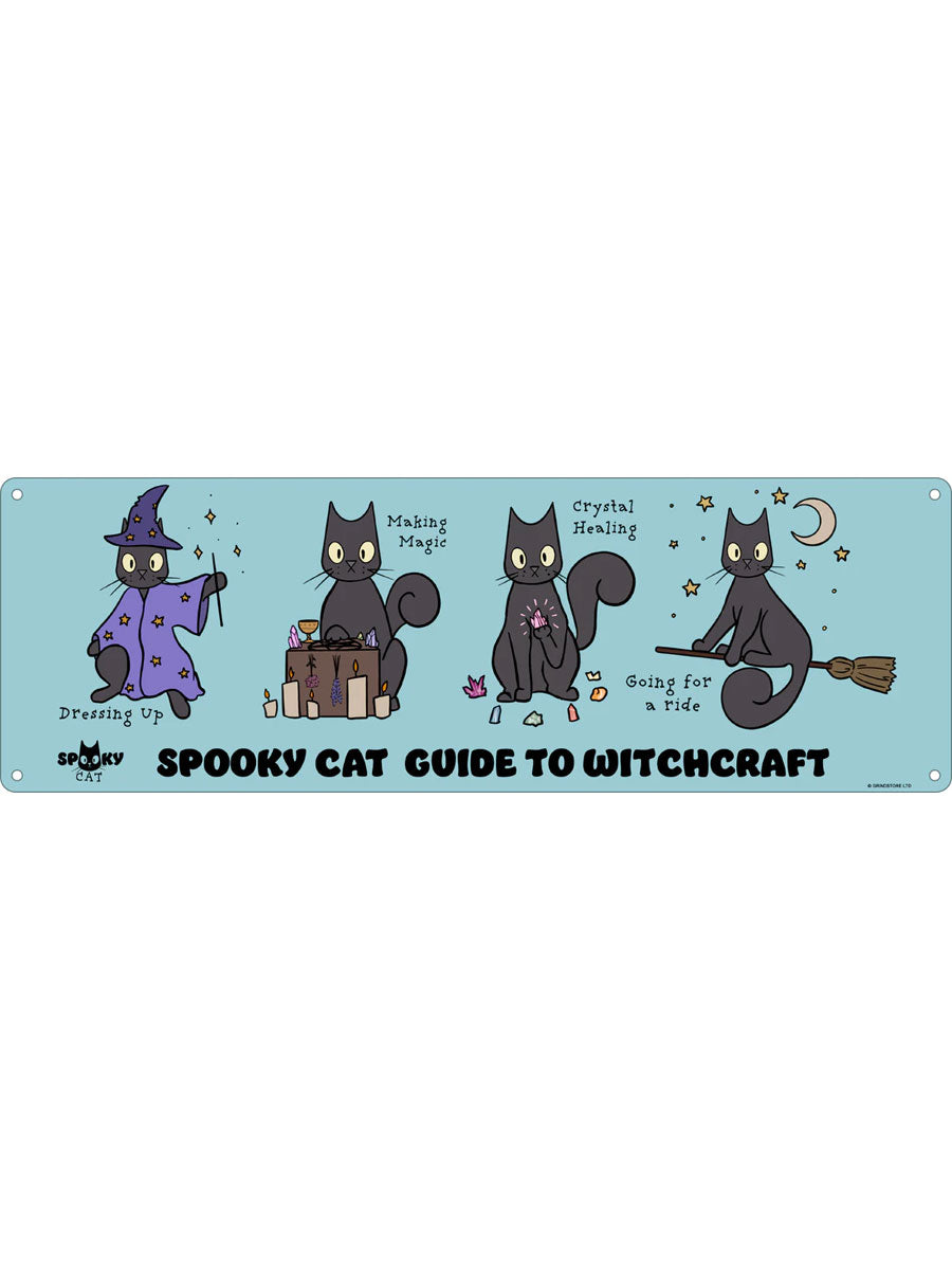 Spooky Cat Witchcraft Group Slim Tin Sign