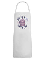 Bake The World A Better Place White Apron