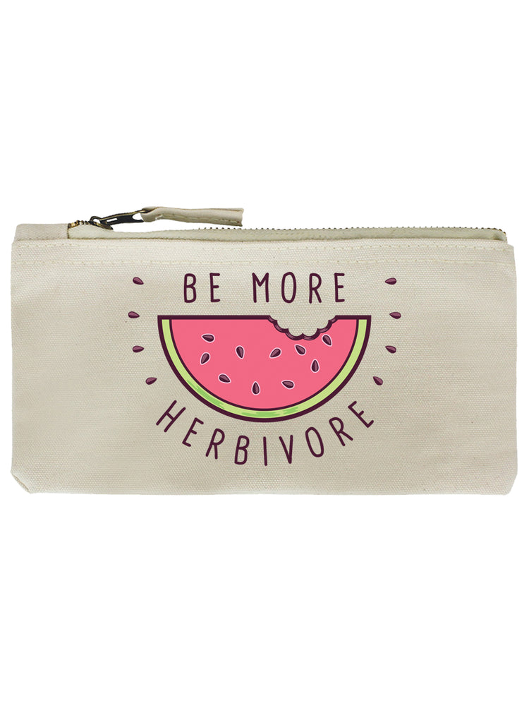 Be More Herbivore Cream Pencil Case