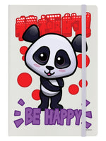 Handa Panda Be Happy A5 Hard Cover Cream Notebook