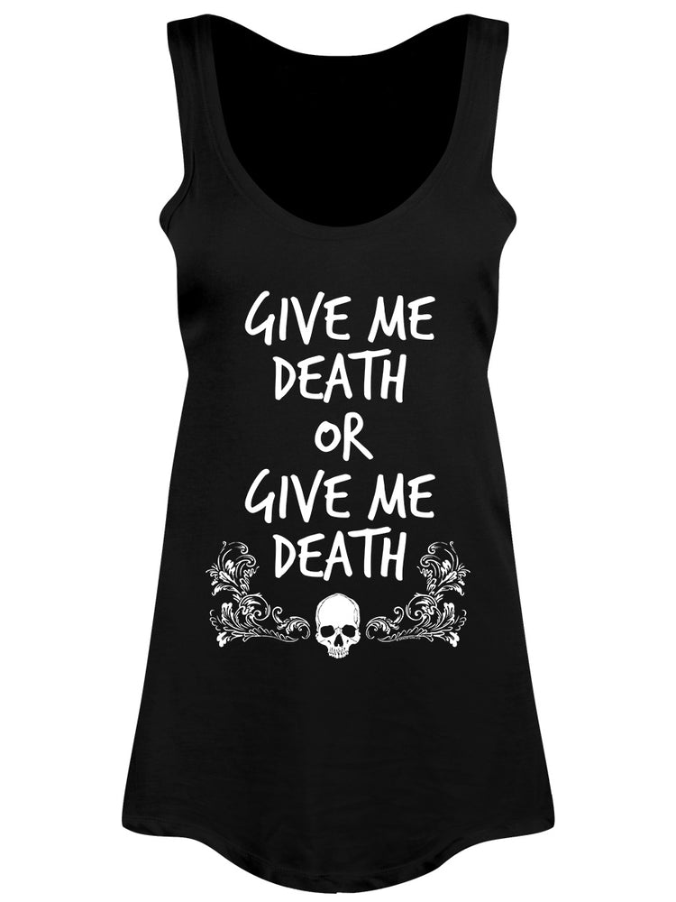 Give Me Death Or Give Me Death Ladies Black Floaty Vest