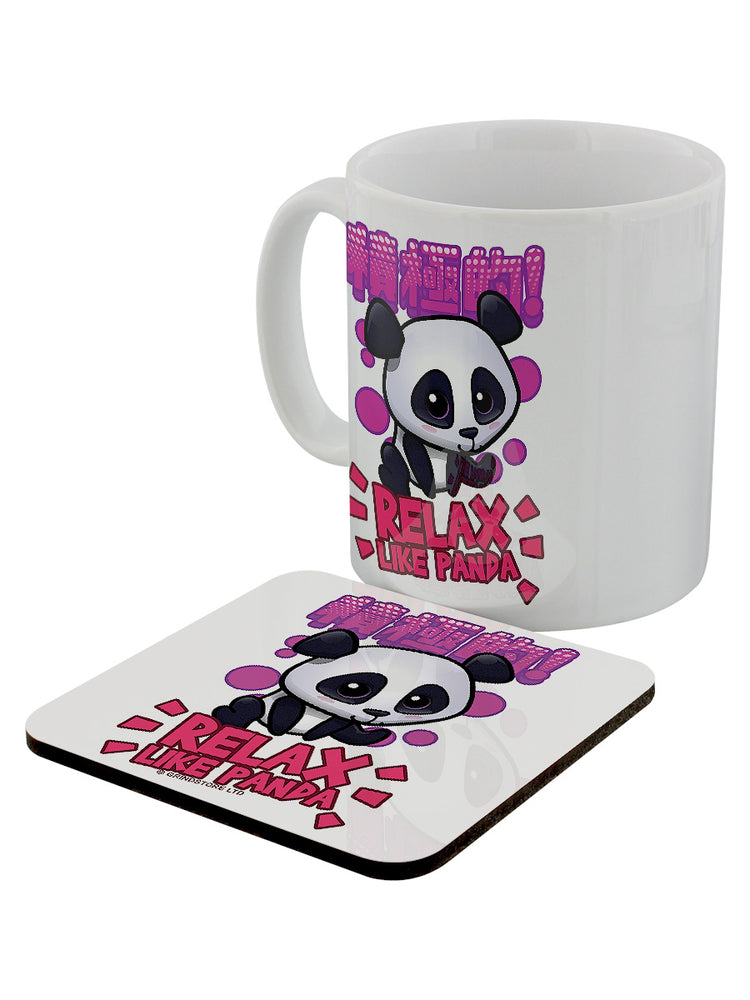Handa Panda Relax Like Panda Mug & Coaster Set